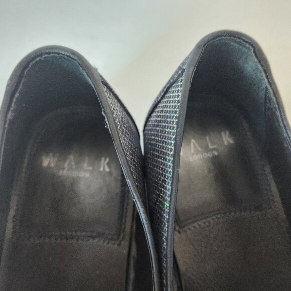 WALK LONDON Men's Leather Silver Glitter Casual Party Disco Loafers Slip-On - Picture 11 of 12